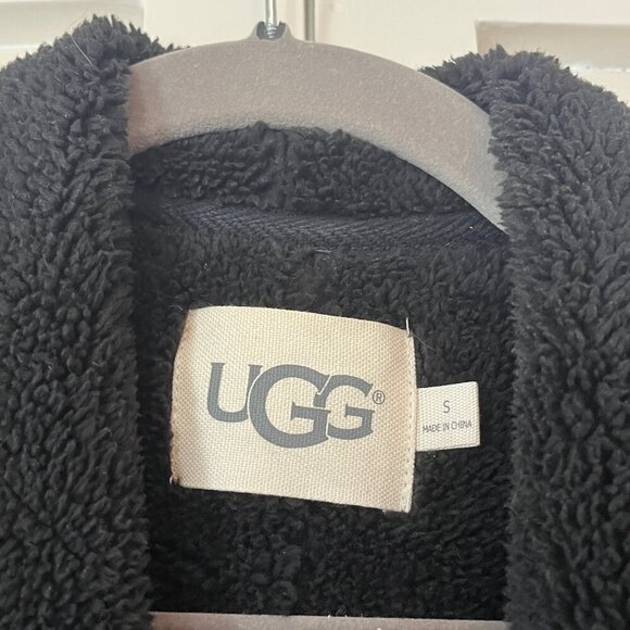 UGG Faux Shearling Wrap small open fleece jacket grey sherpa - Picture 6 of 14